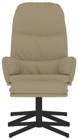 vidaXL Relaxstoel met voetenbank kunstleer cappuccinokleurig