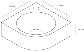 Differnz Cleo hoekfontein beton 30x30x10cm donker grijs