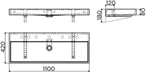 Clou Wash Me wastafel mineraalmarmer 110cm wit glans