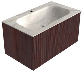 Mondiaz Kurve-dlux 80cm badmeubel ruby met 1 lade en wastafel big small midden 1 kraangat ostra