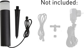 Modern buiten paaltje 12V zwart incl. LED IP65 - Voltaire Palo