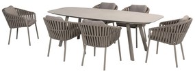 Taste by 4 Seasons Owen tuinset Cloud met Manolo tuintafel met geprint keramisch blad 240 x 103 cm * Sale * Tuinset antraciet weerbestendig