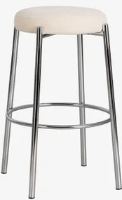 Set Van 2 Hoge Krukken, Bekleed En Van Ijzer Zantria ↑75 Cm & Chenille Crèmebeige - Sklum