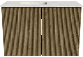 Mondiaz Joya DLux 60cm toiletmeubel dusk met wastafel faye links zonder kraangat ostra
