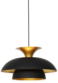 Eettafel / Eetkamer Moderne ronde hanglamp zwart met goud 3-laags - Titus Modern E27 Binnenverlichting Lamp