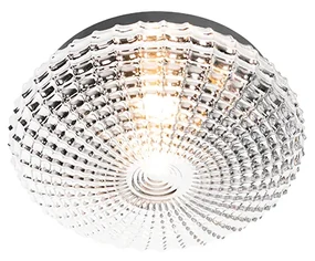 Buitenlamp Klassieke plafondlamp zwart met smoke glas 30 cm IP44 - Nohmi Klassiek / Antiek E27 IP44 Buitenverlichting rond Lamp