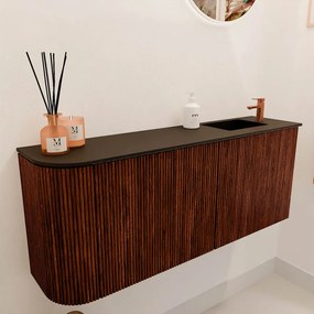 Mondiaz Joya 100cm toiletmeubel ronding links ruby met wastafel faye rechts 1 kraangat urban