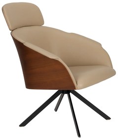 Zuiver Frie Walnoot Loungestoel Leatherlook
