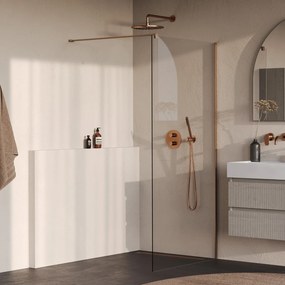 Brauer Oblivion inloopdouche helder glas 100cm koper geborsteld PVD