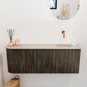 Mondiaz Joya DLux 110cm toiletmeubel ronding links shadow met wastafel faye rechts zonder kraangat opalo