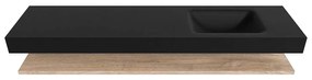 Zaro Alan badmeubel 190cm met planchet washed oak en vrijhangende wastafel cloud rechts 1 kraangat urban