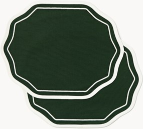 Kerst placemats Amela met golvende randen, 2-delig