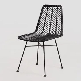 Gouda Colors Synthetische Rattan Tuinstoel Zwart & Zwart - Sklum