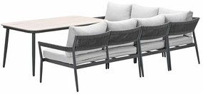 Garden Impressions Tineo lounge dining set 5-delig - donker grijs