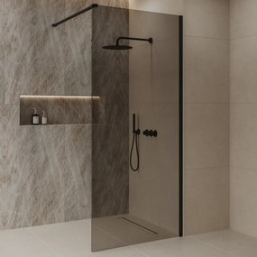 Best Design Dalis inloopdouche 100cm zwart met mokka glas