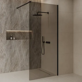 Best Design Dalis inloopdouche 90cm zwart met mokka glas