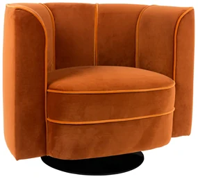 Dutchbone Flower Draaifauteuil Oranje Fluweel