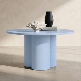 Salontafel Met Cilindervormige Poten Blauw - 80 X 80cm.
