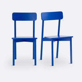 Set van 2 stoelen in gekleurd massief beukenhout, Jodi