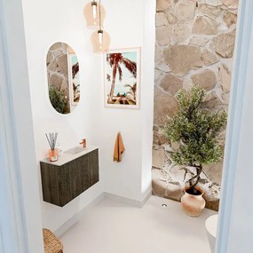 Mondiaz Joya DLux 60cm toiletmeubel shadow met wastafel faye rechts 1 kraangat ostra