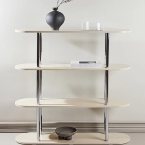 Retrokast Met Ronde En Zilvere Accenten - 120x30x116cm.