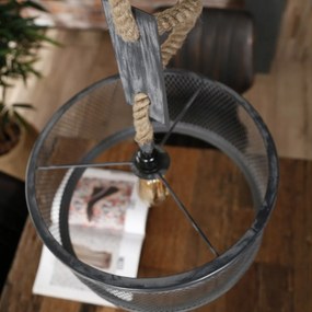 Industriele Hanglamp Grijs Met Touw
