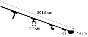 LED Modern railsysteem met 4 Spot / Opbouwspot / Plafondspots zwart 1-fase - Magnetic Lance Modern Binnenverlichting Lamp