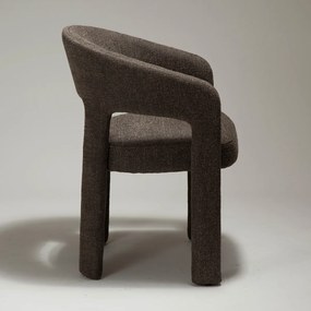 Dan-Form Splendor Bruine Boucle Eetkamerstoel Volledig Gestoffeerd