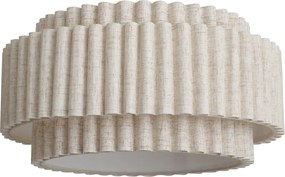 Japandi lampenkap van beige linnen 35/35/18 - Scalloped