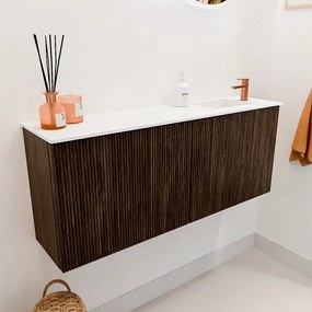 Mondiaz Joya 100cm toiletmeubel walnut met wastafel faye rechts 1 kraangat talc