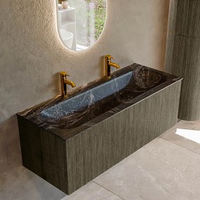 Mondiaz Kurve-dlux 120cm badmeubel shadow met 1 lade en wastafel big large midden 2 kraangaten lava