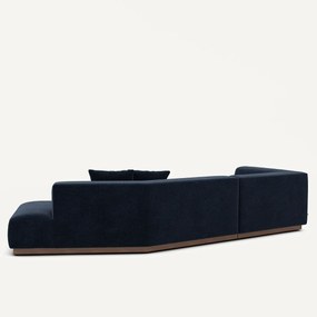 Open hoekbank in chenille fluweel, Jacopo