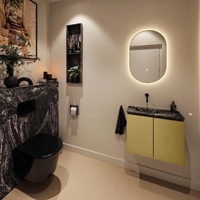 Mondiaz Ture DLux toiletmeubel 60cm oro met wastafel lava links zonder kraangat