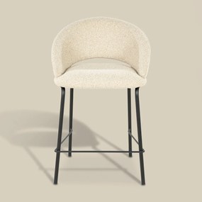 Barkruk Met Zwart Onderstel Beige