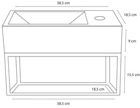 Differnz Ravo fonteinset lichtgrijs beton met handdoekrek en gebogen kraan mat chroom