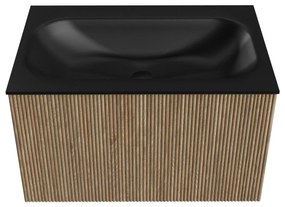 Mondiaz Kurve 70cm badmeubel dusk met 1 lade en wastafel big small midden zonder kraangat urban