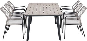 Garden Impressions Ross tuinset sand 7-delig - Penedo tuintafel 230x100 cm