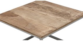 Goossens Salontafel Kay vierkant, hout mango bruin, urban industrieel, 65 x 42 x 65 cm