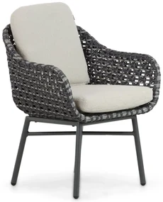 Tuinstoel Aluminium/wicker Grijs-antraciet Santika Yovan