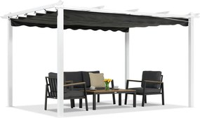 Barbados terraspergola 3x4 m Garden Point wit-antraciet