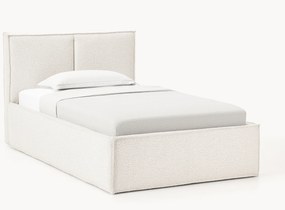 Bouclé gestoffeerd eenpersoonsbed Dream met opbergruimte