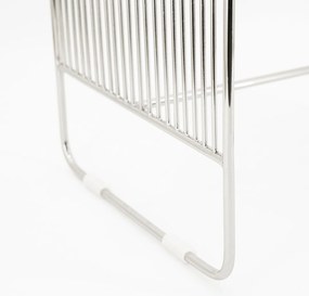 Retro Bijzettafel Zilver - 37 X 35cm.