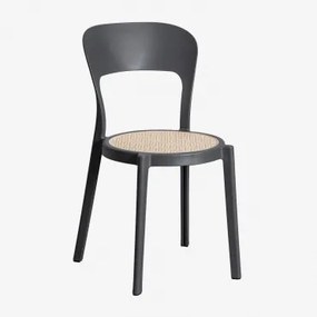 Set Van 4 Odilia Stapelbare Tuinstoelen Grijs – Grafiet - Sklum