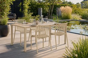 Tuinset 4 personen 160 cm Kunststof Zand/Beige Domani Furniture Alba/Creta