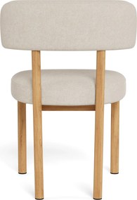 Mazzoni TORAY Beige (stof Apia 453)/eiken naturel onderstel - GESTOFFEERDE EETKAMERSTOEL VOOR KEUKEN/EETKAMER