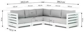 Hoek loungeset 5 personen Aluminium Wit Santika Furniture Santika Phantom