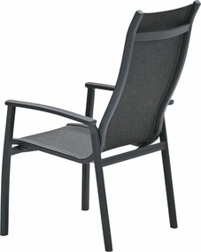 Garden Impressions Hilly tuinstoel stapelbaar donker grijs - 4 stuks
