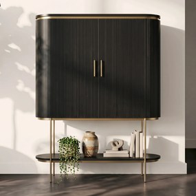 Ovale Kast Met Messing - 145x45x180cm.