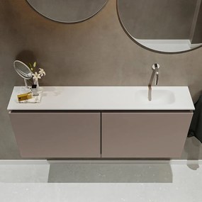 Mondiaz Ture 120cm toiletmeubel smoke met wastafel talc rechts geen kraangat