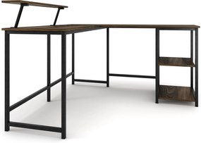 Nancy's Sunnyvale Bureau - Bureaus - Hoekbureau - L-Vormig - Industrieel - Zwart/Bruin - 145 x 140 x 75 cm